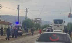 Yolcu otobüsü yayaya çarptı: 1 yaralı