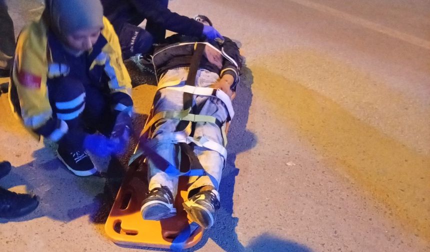 Devrilen motosikletin sürücüsü yaralandı